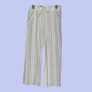 Striped Black and White Linen Pants
